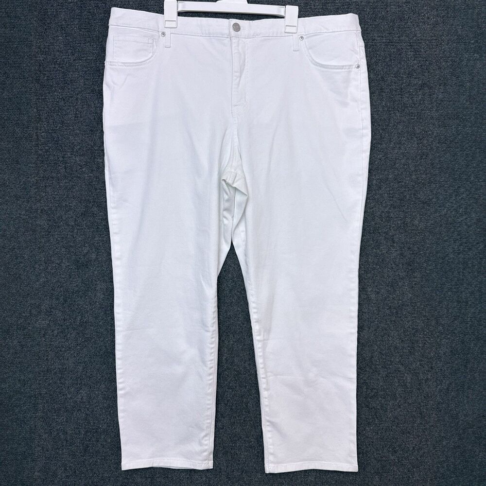 Terra & Sky Womens Straight High Rise Stretch White Denim Jeans Plus Sz 22WP